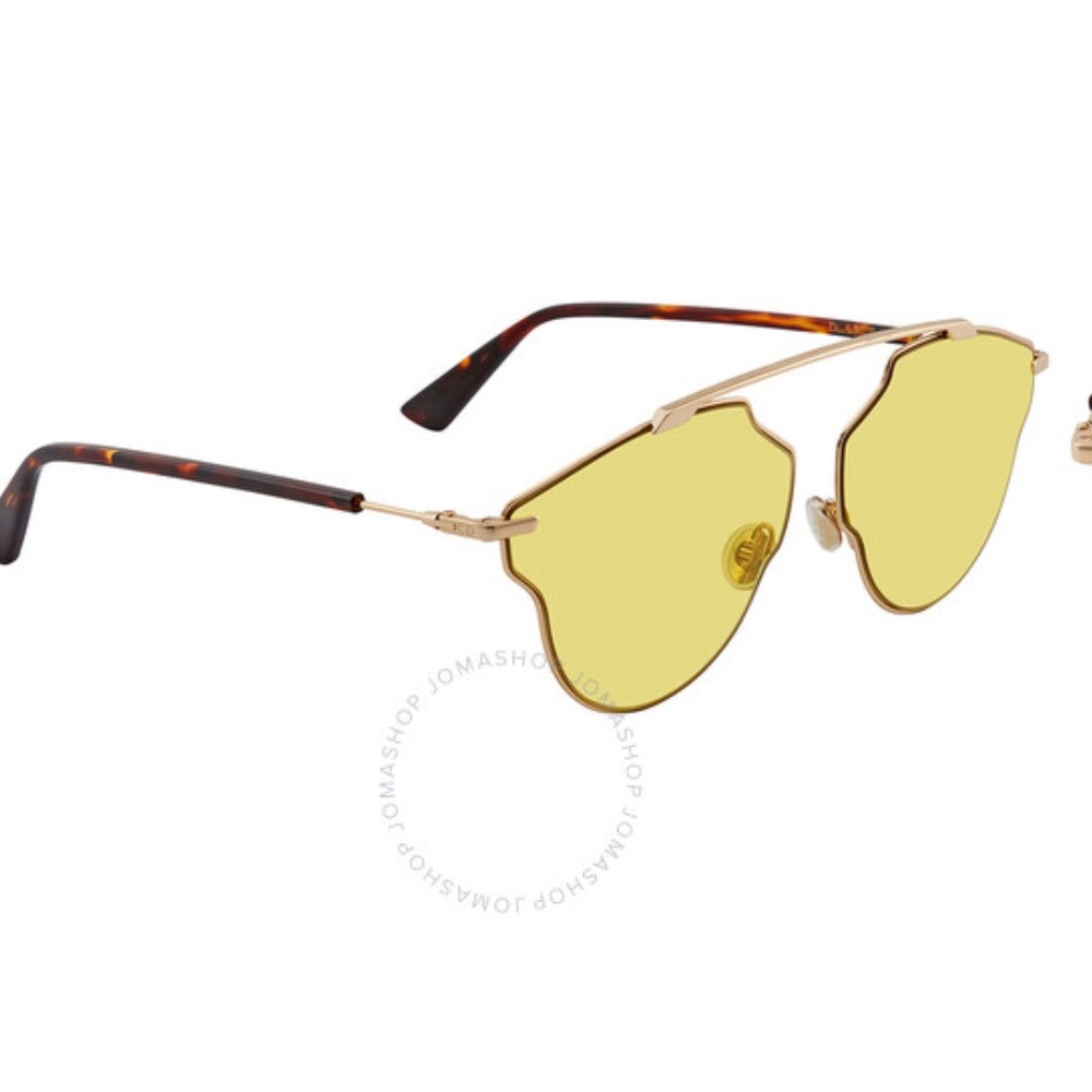 Christian Dior yellow aviator mirrored sunglasses brand new - Picture 3 of 4